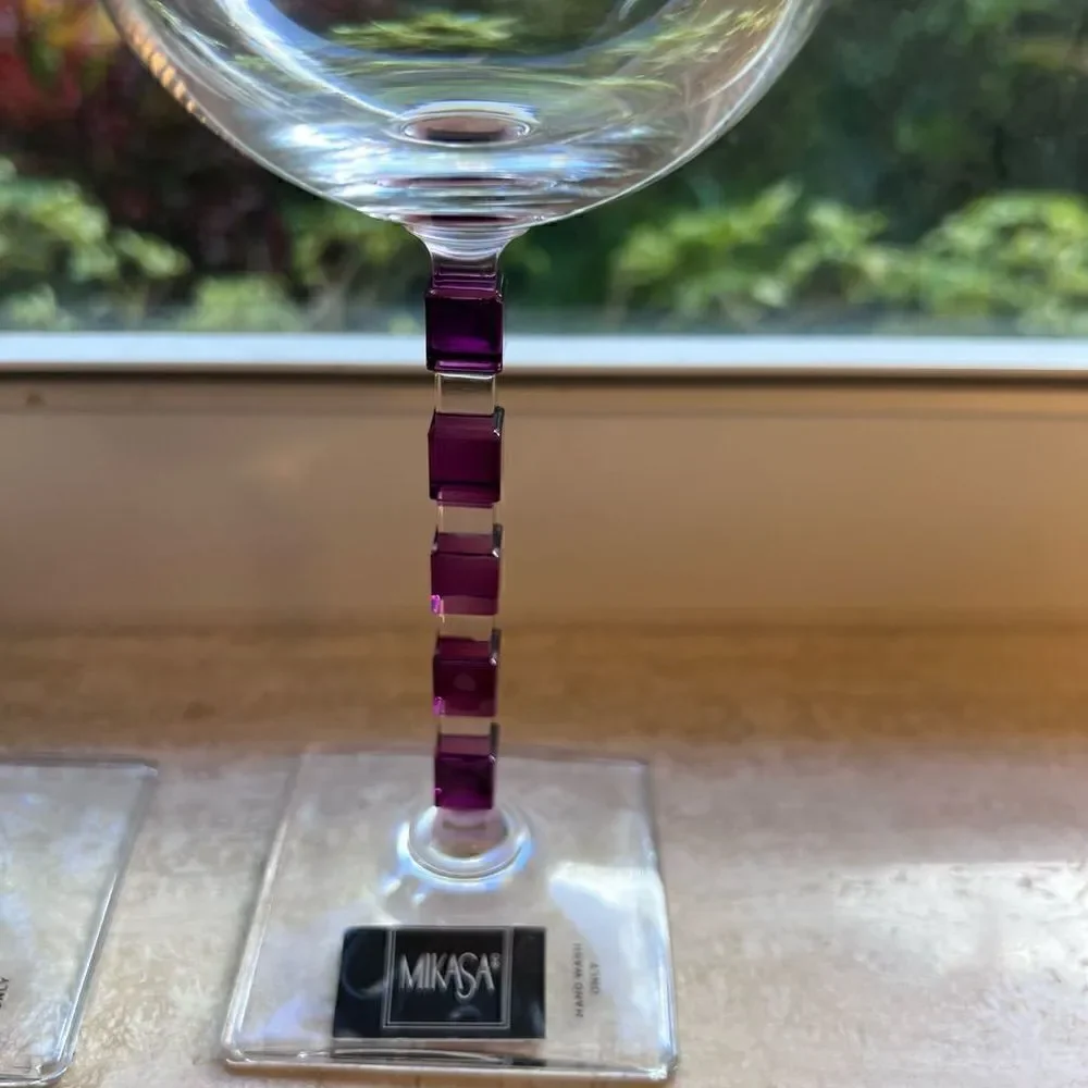Mikasa Crystal Goblets-set of 4- “Amethyst Viewpoint”
